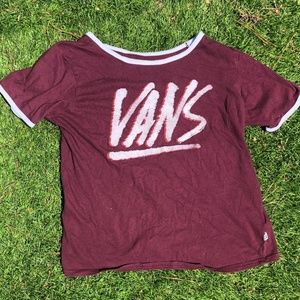 vans // maroon and white t-shirt